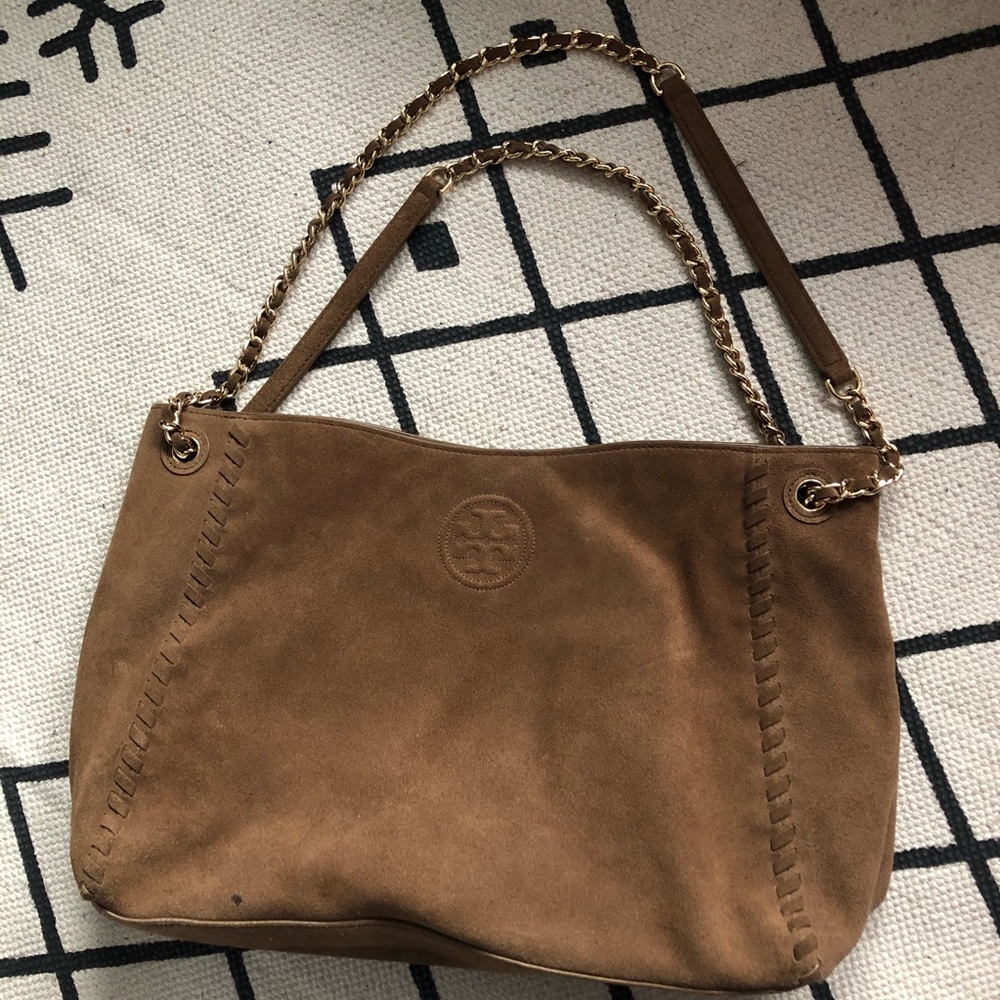 Tory Burch Marion Slouchy Suede Chain Strap Tote